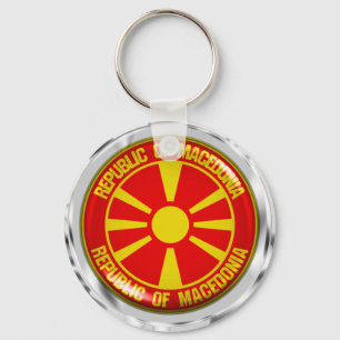 Macedonië-ronde Embleem Sleutelhanger