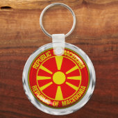 Macedonië-ronde Embleem Sleutelhanger (Voorkant)