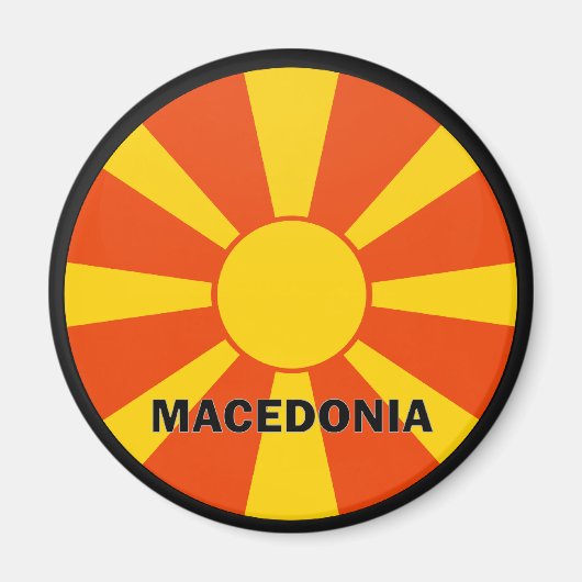 Macedonië Roundel kwaliteitsvlag Magneet (Voorkant)