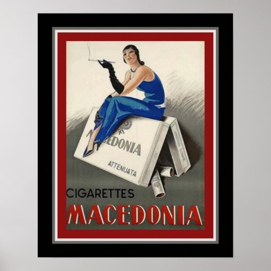 "Macedonië Sigaretten" Art Deco Poster (Voorkant)