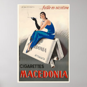 Macedonië Sigaretten Italië Vintage Reclame Poster