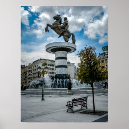 Macedonië Square in Skopje Poster