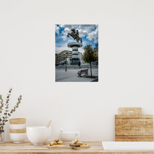Macedonië Square in Skopje Poster (Keuken)