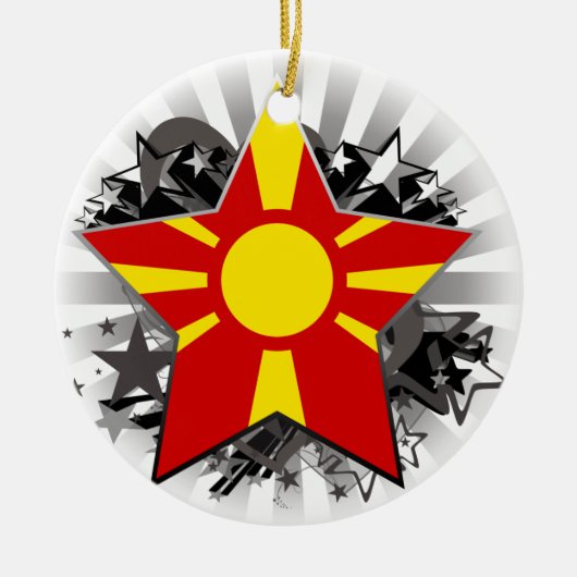 Macedonië Star Keramisch Ornament (Voorkant)