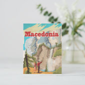 Macedonië Vintage Reisposter Briefkaart (Staand voorkant)