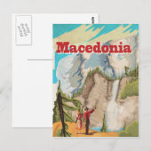 Macedonië Vintage Reisposter Briefkaart (Voorkant / Achterkant)