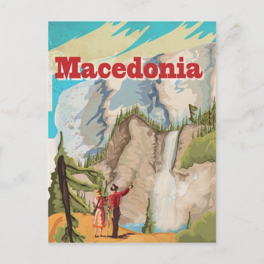 Macedonië Vintage Reisposter Briefkaart (Voorkant)