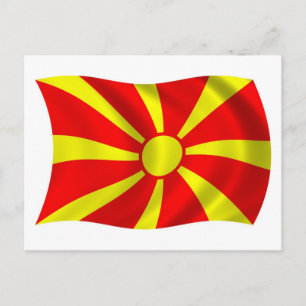 Macedonië Vlag Ansichtkaart Briefkaart