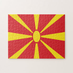 Macedonië vlag Jigzaag Puzzle Legpuzzel
