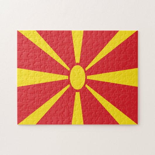 Macedonië vlag Jigzaag Puzzle Legpuzzel (Horizontaal)