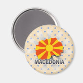 Macedonië Vlag Kaart 2.0 Magneet (Voorkant / Achterkant)