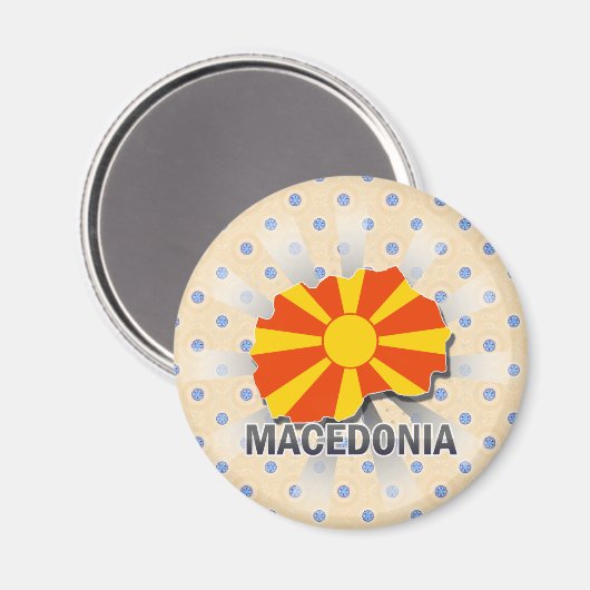 Macedonië Vlag Kaart 2.0 Magneet (Voorkant / Achterkant)