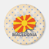 Macedonië Vlag Kaart 2.0 Magneet (Voorkant)