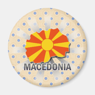 Macedonië Vlag Kaart 2.0 Magneet