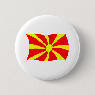 Macedonië Vlag Knop Ronde Button 5,7 Cm