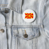 Macedonië Vlag Knop Ronde Button 5,7 Cm (In situ)