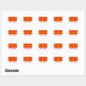 Macedonië vlag met naam in Macedonië Ronde Sticker (Vel)