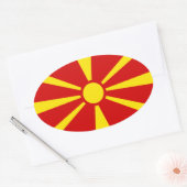 Macedonië Vlag Ovale Sticker (Envelop)