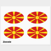 Macedonië Vlag Ovale Sticker (Vel)