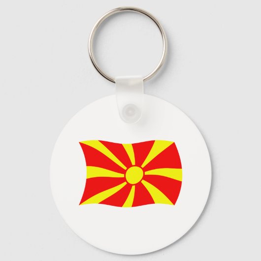 Macedonië Vlag Sleutelhanger (Voorkant)