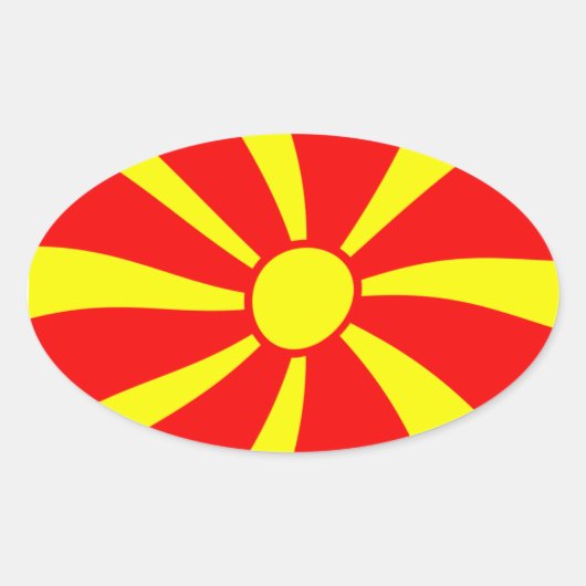 Macedonië Vlag Sticker (Voorkant)