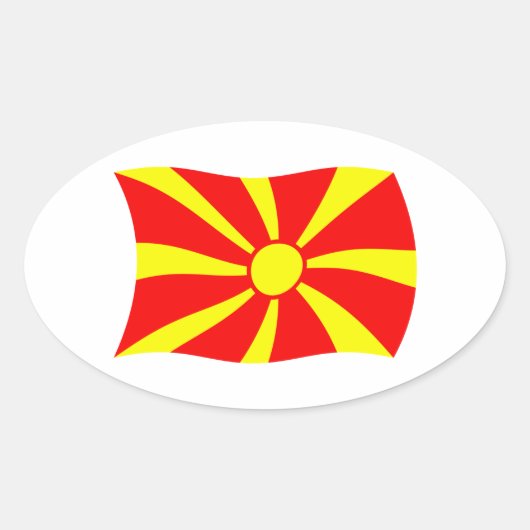 Macedonië Vlag Sticker (Voorkant)