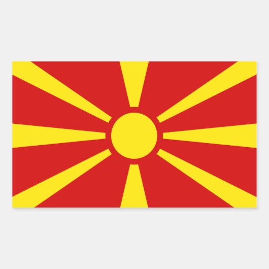 Macedonië-vlaggen Rechthoekige Sticker (Voorkant)