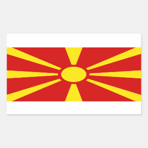Macedonië-vlaggen Rechthoekige Sticker