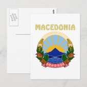 MACEDONIË wapenschild Briefkaart (Voorkant / Achterkant)