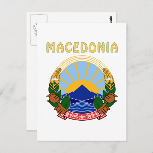 MACEDONIË wapenschild Briefkaart (Voorkant / Achterkant)