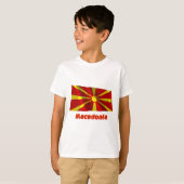 Macedonië Wavevlag met naam T-shirt (Voorkant volledig)