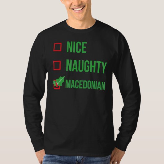 Macedonisch Funny Macedonië Pajama Kerstmis T-shirt (Voorkant)