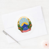 Macedonisch Nationaal Embleem, Noord-Macedonië Ronde Sticker (Envelop)