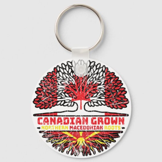 Macedonische Canadese Canadese vlag Sleutelhanger (Voorkant)