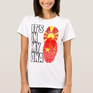 Macedonische en Chinese DNA-vlag voor het erfgoed T-shirt