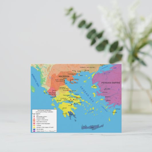 Macedonische kaart bij de dood van Philip II 336 B (Staand voorkant)