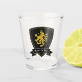 Macedonische lion en Jouw tekst Shot Glas (Voorkant)