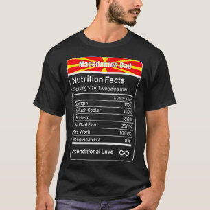 Macedonische pa Nutrition Facts Vaderdag Gift D T-shirt