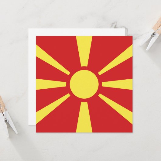 Macedonische vlag Emblem Kaart (Voorkant / Achterkant in situ)