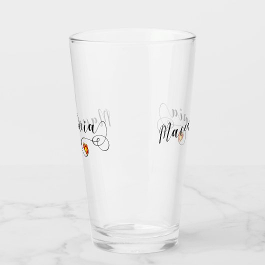 Macedonische vlag Heart Design, Macedonië Glas (Links)