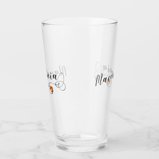 Macedonische vlag Heart Design, Macedonië Glas (Rechts)