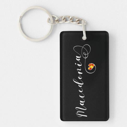 Macedonische vlag Heart, Macedonië Sleutelhanger (Voorkant)