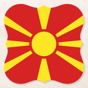 Macedonische vlag kartonnen onderzetters