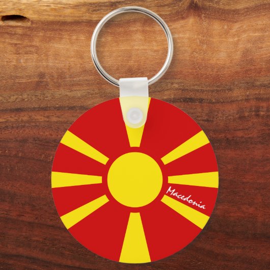 Macedonische vlag & Macedonië patriotten / sport Sleutelhanger (Voorkant)