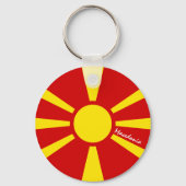 Macedonische vlag & Macedonië patriotten / sport Sleutelhanger (Achterkant)