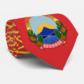 Macedonische vlag & Nationaal embleem, Noord-Maced Stropdas (Opgerold)