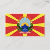 Macedonische vlag & Nationaal embleem, Noord-Maced Visitekaartje (Voorkant)