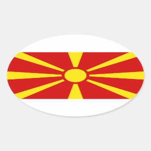 Macedonische vlag Oval Sticker