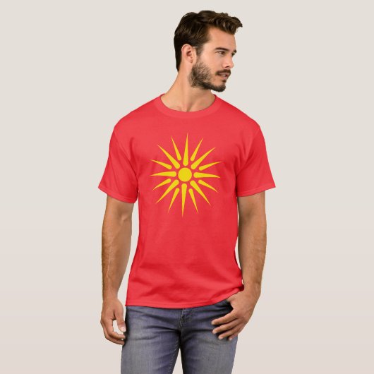 macedonische vlag t-shirt (Voorkant volledig)