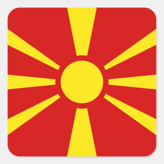 Macedonische vlag vierkante sticker (Voorkant)
